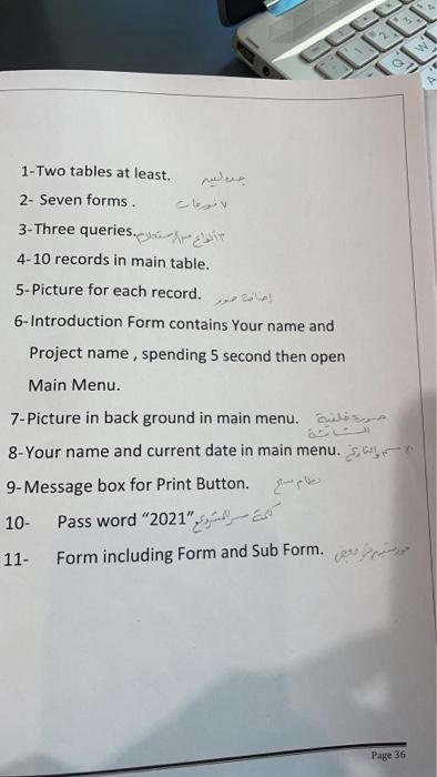 using access i need only the instruction i will add the data