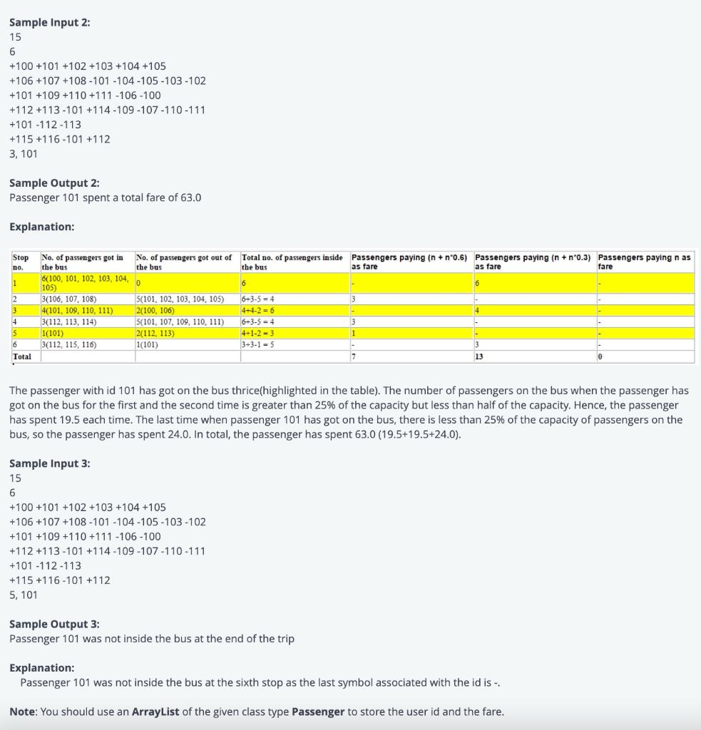 passengers on the bus. For example, if there is less than or