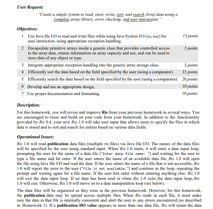  Use the following information above to create a Java Eclipse Program