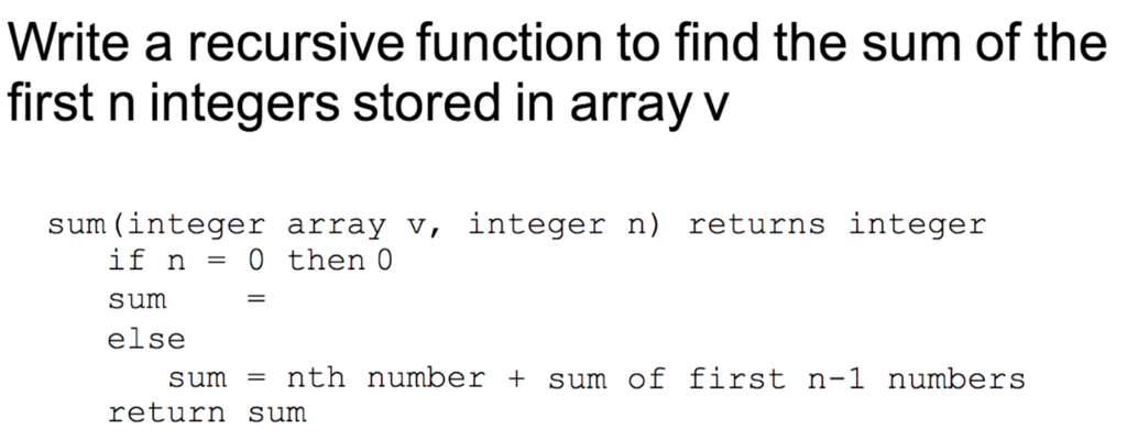 Write a recursive function to find the sum of the first