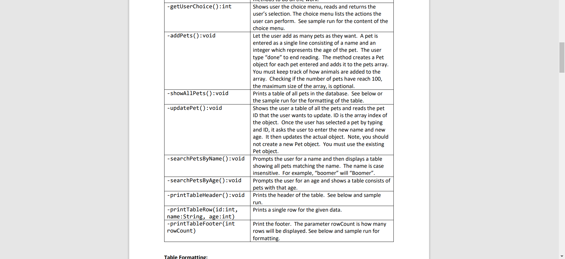 practice writing a class, creating objects, updating an object, storing objects in