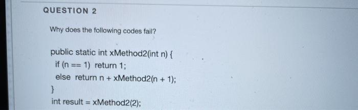 public long factorial(short n) { long result = n * factorial(n-1); 1)