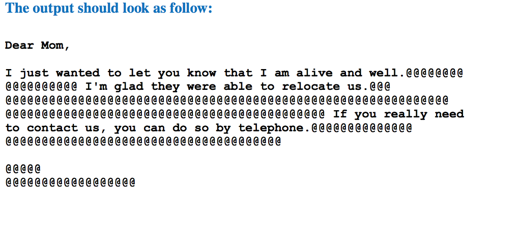 bottom. General Instructions: Read the problem description below and implement this program