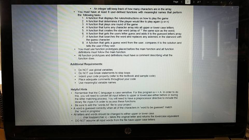 write it by using following instruction and function-prototype. if you need more