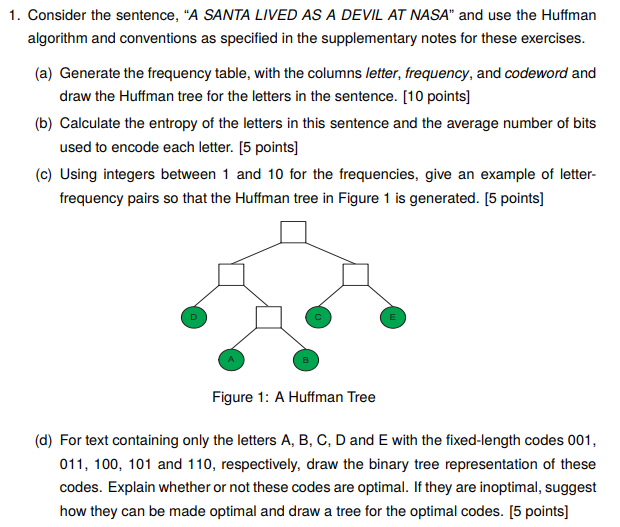  1. Consider the sentence, "A SANTA LIVED AS A DEVIL AT
