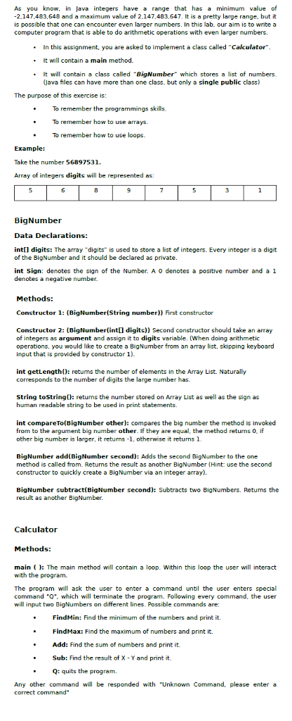 PLEASE WRITE THE CODE AS JAVA As you know, in Java integers