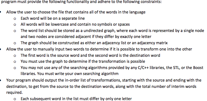  design and implement a system, in either C or C++, to