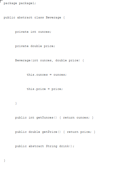 create two concrete classes, IceWater and Hot Tea. These subclasses differ in