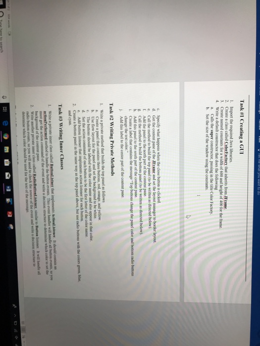 Be able to create panels containing buttons . . Be able to