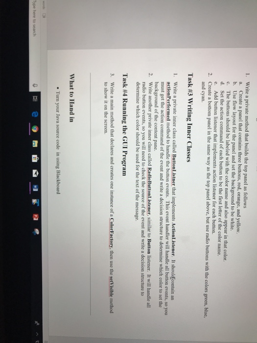 need to use a variety of Swing components to accomplish this task