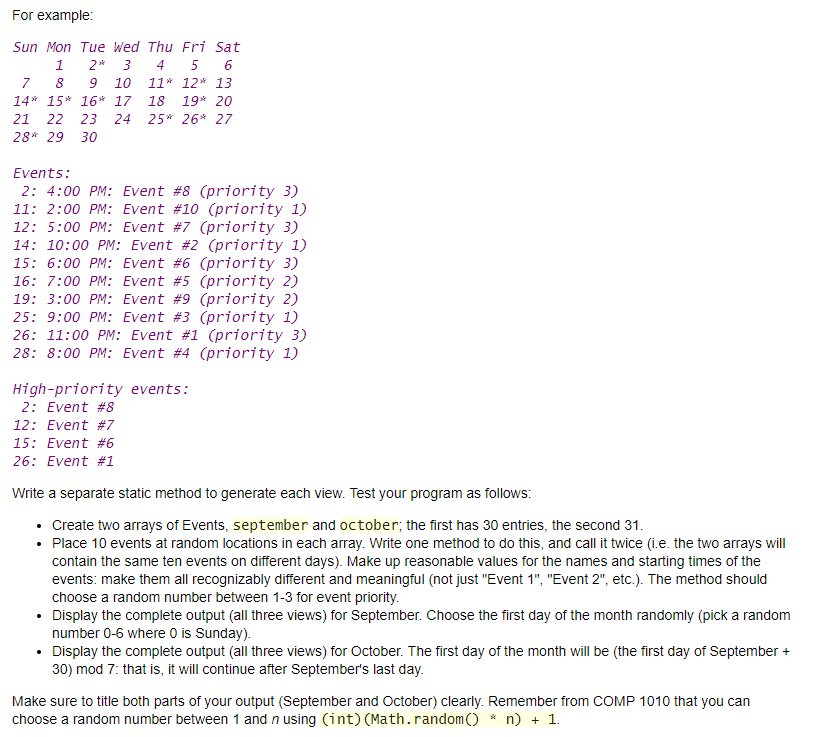 date book: a list of daily events stored in a calendar. Write