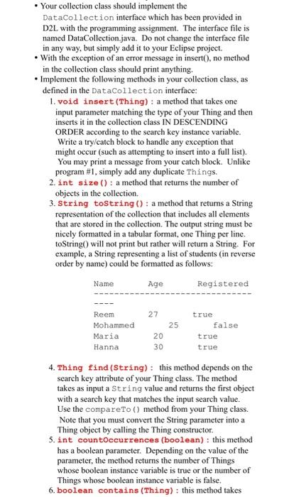 You will be writing a program to manage an ordered list of