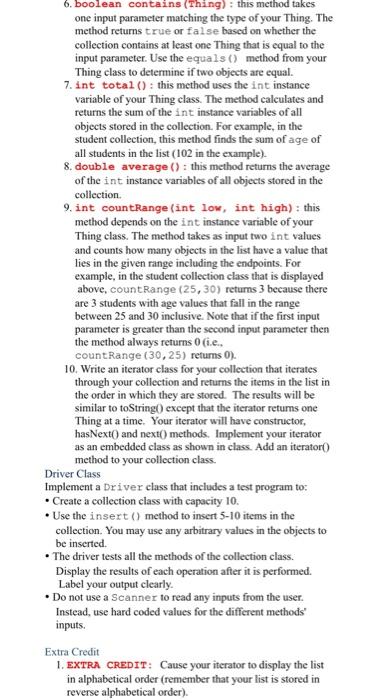 "things" where you get to choose the things" in the list. Start