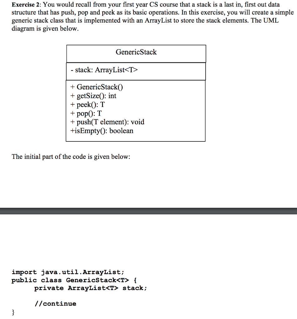  Exercise 2: You would recall from your first year CS course