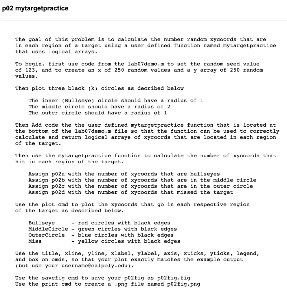MATLAB QUESTION rng(123); % set random number generator using integer seed value