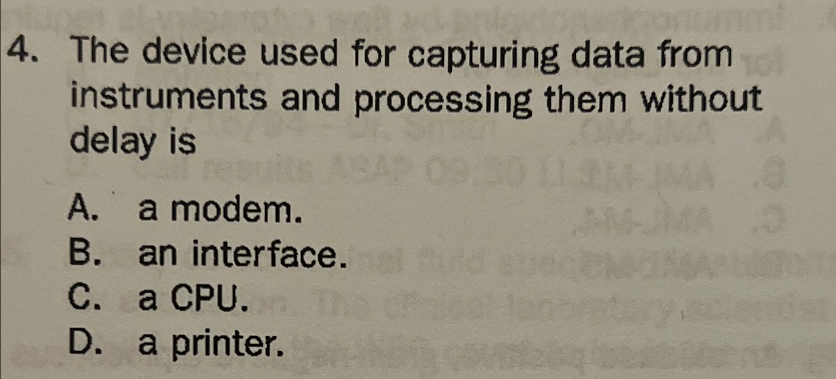  The device used for capturing data from instruments and processing them