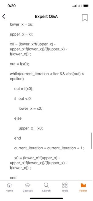 real root % fx = function value at root % ea =