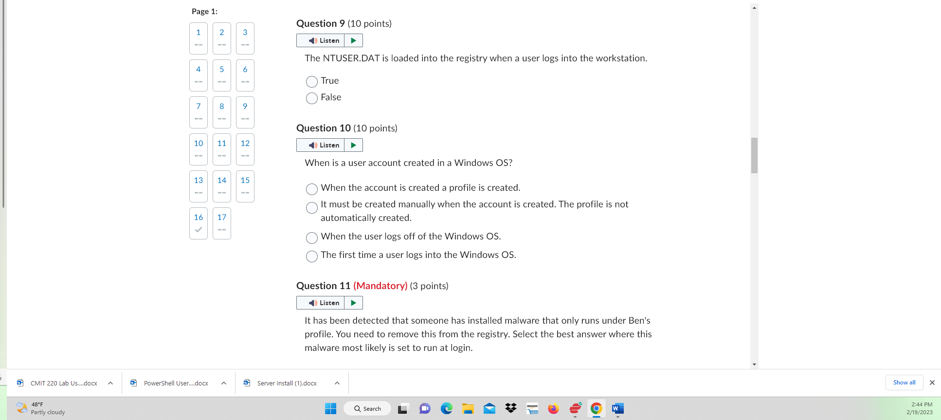 (10 points) From a Windows client, how do you connect to a