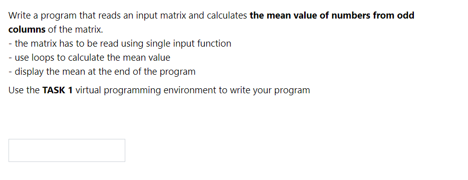  Write a program that reads an input matrix and calculates the
