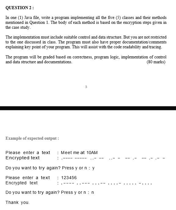 Your first task is to code a new Java program that implements