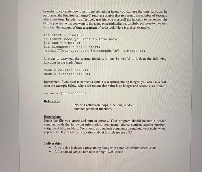 C programming course, that you could potentially write a computer program that