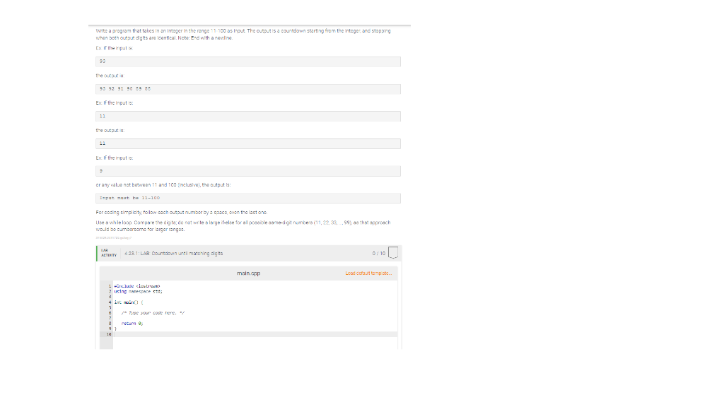  Write a program that takes in an integer in the range
