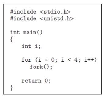  Including the initial parent process, how many processes are created by