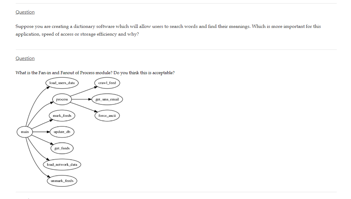 Question Suppose you are creating a dictionary software which will allow