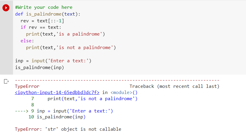 python language. can u please let me know why theres an error?