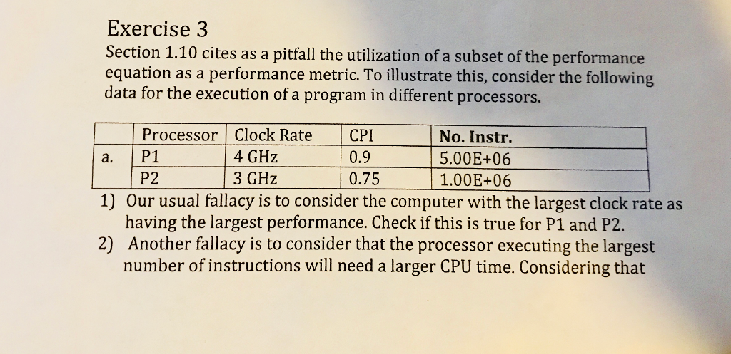  Exercise 3 Section 1.10 cites as a pitfall the utilization of