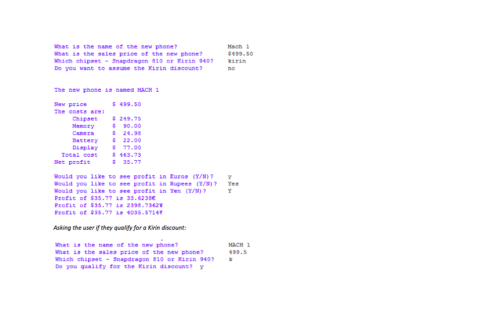 new phone they have designed, and determine the expected profit based on