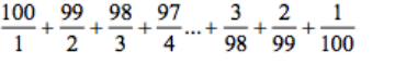 Write a program that print out and computes the following equation.in java.