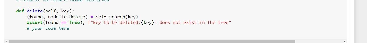 I just need help on a delete code in python. The second