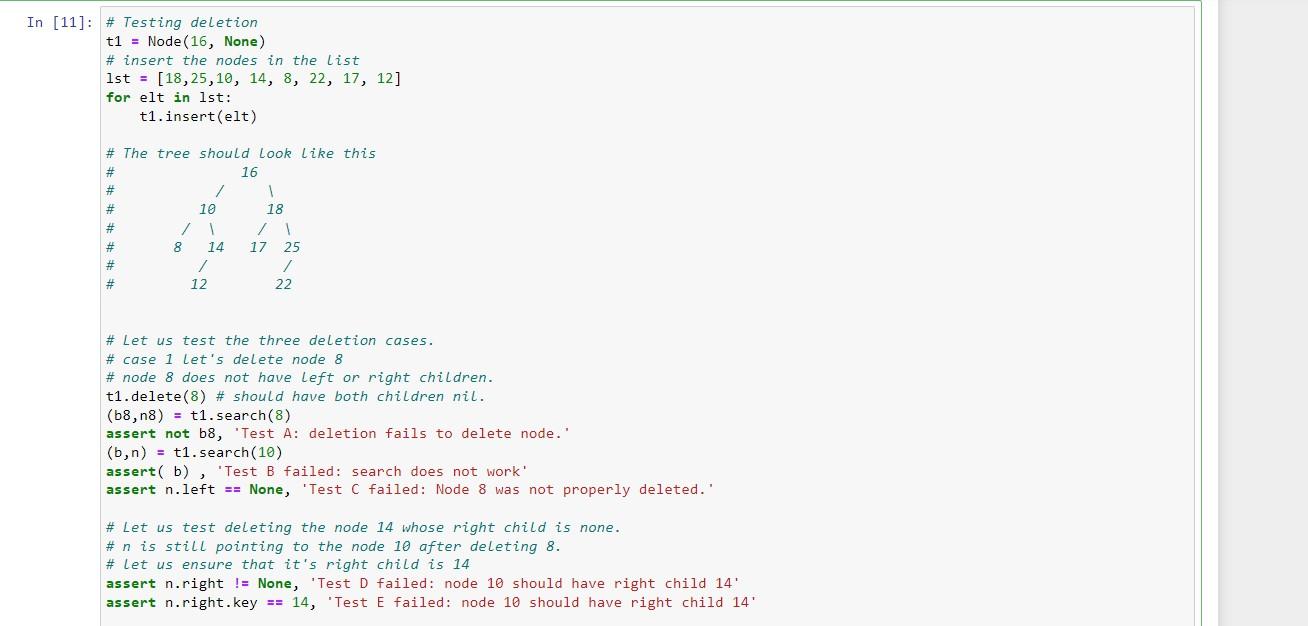 screenshot or code block is just the test cell that I can