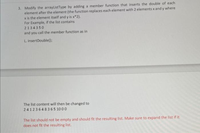 member and non-member functions c++ 3. Modify the arraylistType by adding a