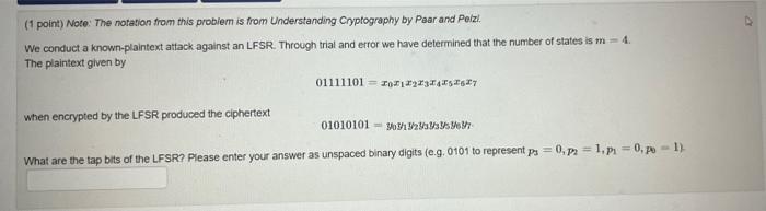  (1 point) Note: The notation from this problem is from understanding