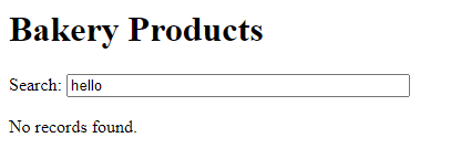 function where user can search a list of information from a database