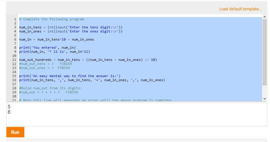 Create a different version of the program that: Takes a 3-digit number