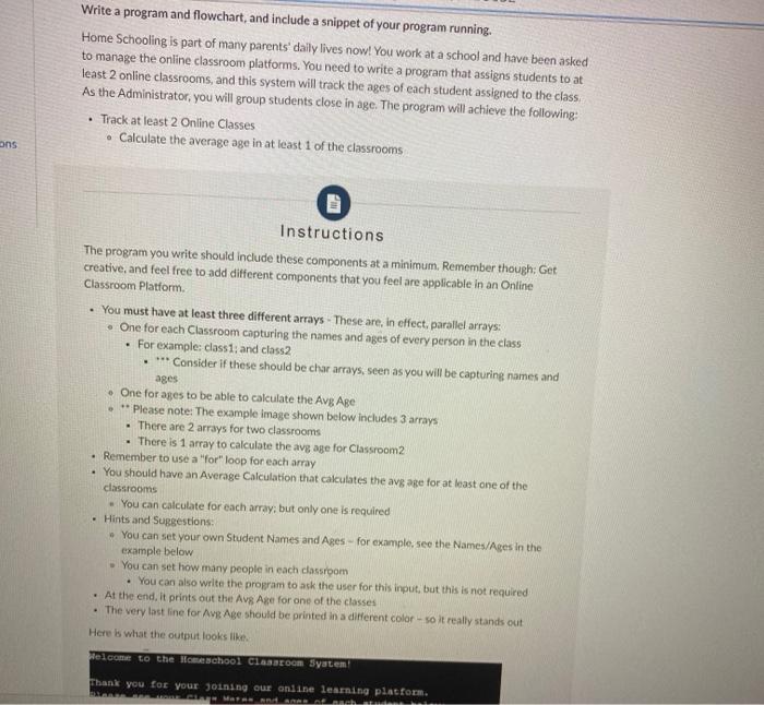 i need a FLOWCHART & a CODE along with an OUTPUT for