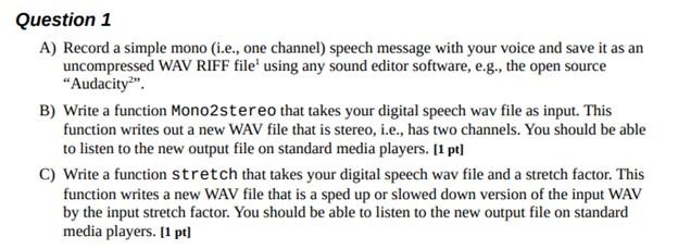  Please write the code in any language Question 1 A) Record