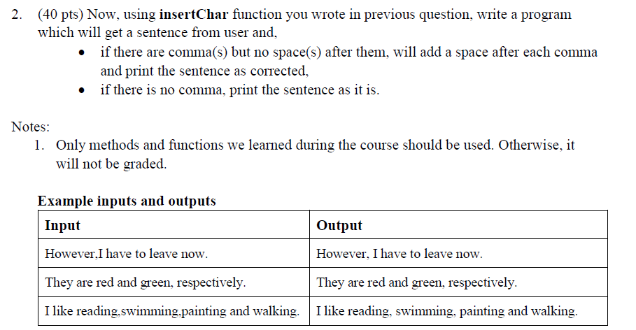 a function which can add any character to a specified index of