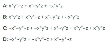 truth table (inputs: x, y, z; outputs: O1, O2): Choose the correct