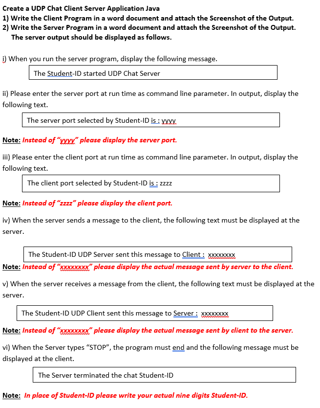  Create a UDP Chat Client Server Application Java Write the Client