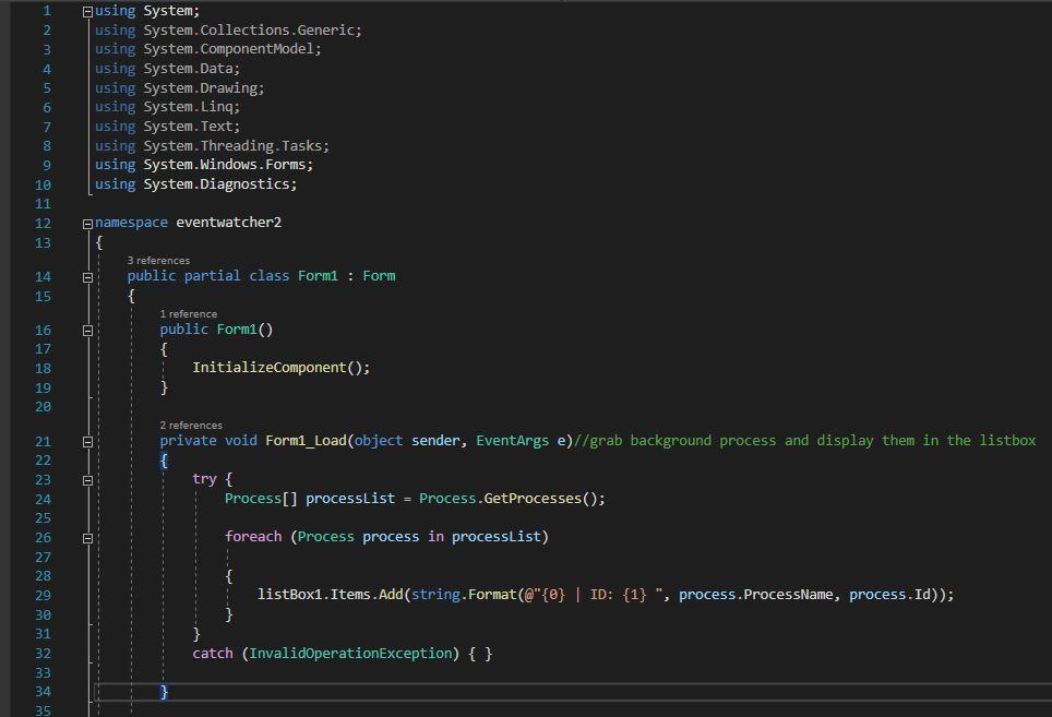 this is c# below is code that will load background process kinda