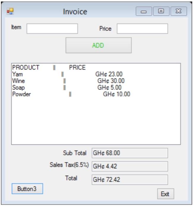 the following 1. sales receipt calculater 2. invoice calculater 3. sales calculater