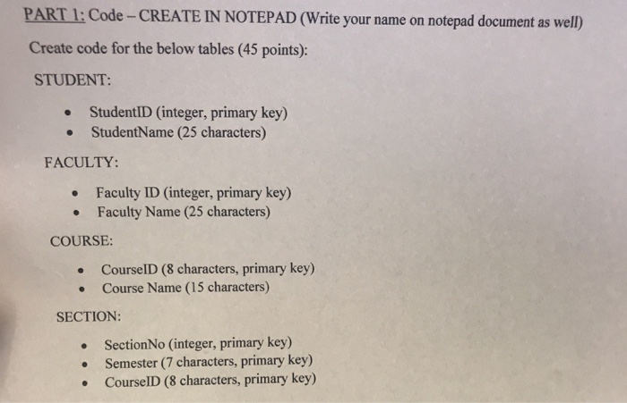  Homework help PART 1: Code-CREATE IN NOTEPAD (Write your name on