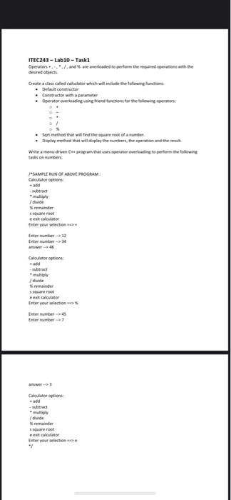  ITEC243 - Lab 10 -Taski Operators .../andre overlated to perform the