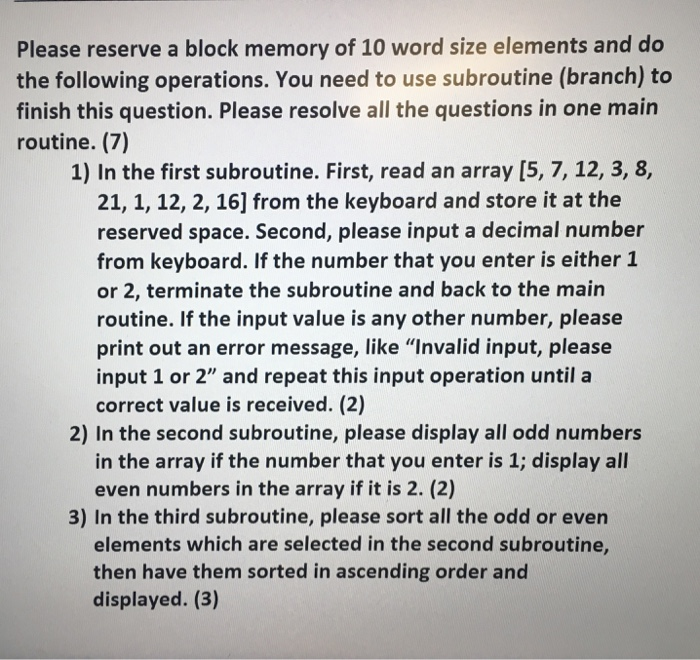  Please done in the free program Easy68k (Assembly Language). No C++