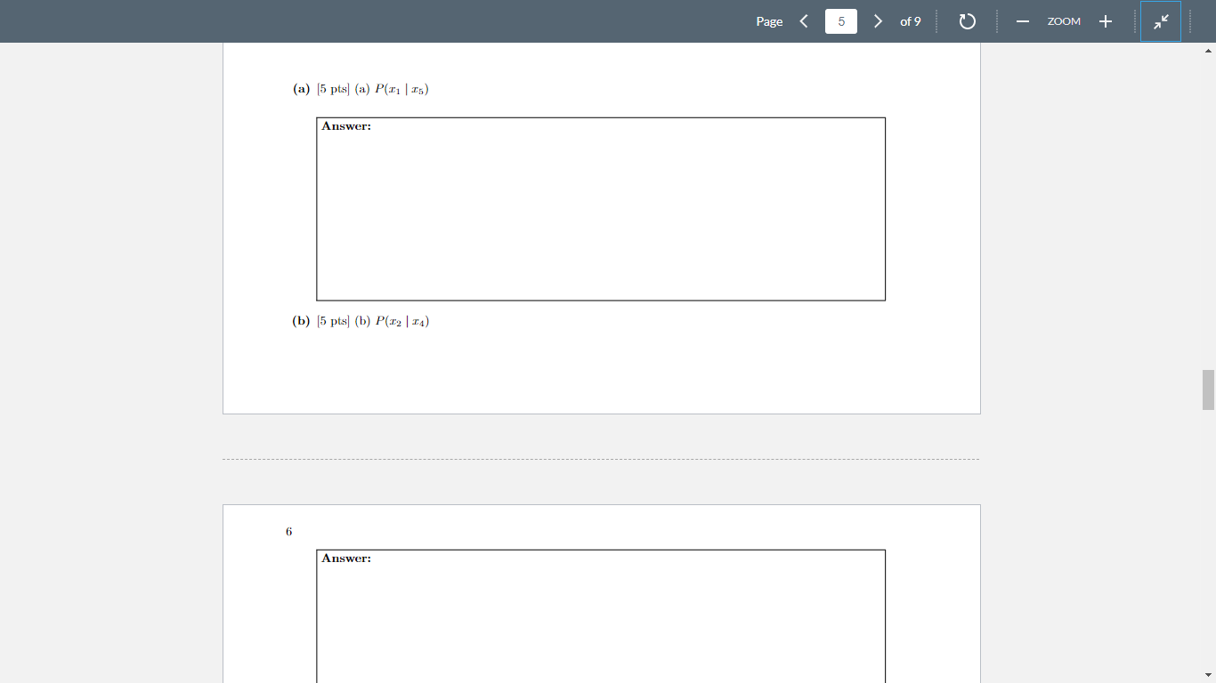 1: Bayesian Net for Chest Abnormality. (a) [5 pts] Is (Smoke Dyspnea