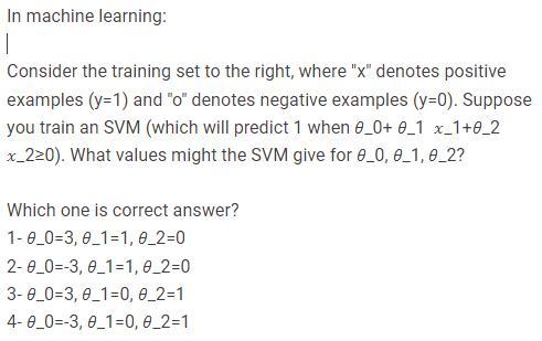 In machine learning: Consider the training set to the right, where